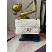 Top Chanel flap bag Grained Calfskin AS2358 white HV10935yq38