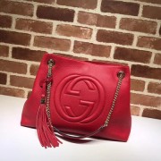 Top Gucci Soho Medium Tote Bag Calfskin Leather 308982 Cherry HV09840yq38
