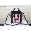 2015 Celine nano bag original leather 3308 pink&black&gray HV05076Zw99