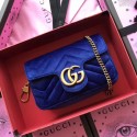 2018 Gucci GG original suede leather super mini bag 476433 blue HV06754KX86
