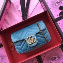 2018 Gucci GG original suede leather super mini bag 476433 light blue HV04239fr81