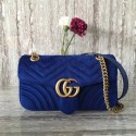 AAA Gucci Velvet GG Shoulder Bag 446497 blue HV06848zK34