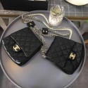 AAA Replica Chanel Sheepskin & gold-Tone Metal Shoulder Bag AS0666 black HV06709Oy84