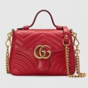 AAA Replica Gucci GG Marmont mini top handle bag 547260 red HV00504Oy84