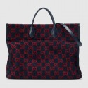 AAA Replica Gucci GG wool shopping bag 598169 Blue and red HV01762VB75