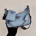 AAA Replica Prada Saffiano leather mini shoulder bag 2BH204 sky blue HV04272VB75