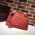 AAAAA Imitation Gucci Soho Medium Tote Bag Calfskin Leather 308982 red HV03680oT91