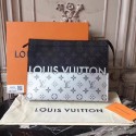 AAAAA Imitation Louis Vuitton Monogram Canvas Clutch Bag Split N63039 silver HV05371Sy67
