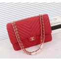 Best 1:1 Chanel Caviar Leather Shoulder Bag C56801 red Gold chain HV05634OR71