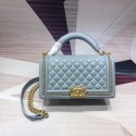 Best 1:1 Chanel Leboy Original Calfskin leather Shoulder Bag H67086 light blue & gold -Tone Metal HV11579eT55