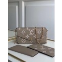 Best 1:1 Louis Vuitton Original POCHETTE FELICIE Chain Bag M69977 grey HV06729OR71
