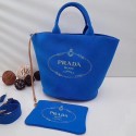 Best 1:1 Prada fabric handbag 1BG163 blue HV01619OR71