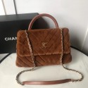 Best Chanel flap bag with top handle A92991 Camel HV01256kr25