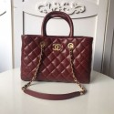 Best Chanel large shopping bag Aged Calfskin & Gold-Tone Metal A57974 Burgundy HV10300Ml87