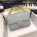 Best Chanel Small Classic Handbag Grained Calfskin & silver-Tone Metal A69900 grey HV01621kr25
