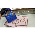 Best MINI LADY DIOR BAG WITH CHAIN SMOOTH CALFSKIN EMBROIDERED WITH A MOSAIC OF MIRRORS M0598 blue HV11066kr25