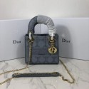 Best MINI LADY DIOR TOTE BAG IN EMBROIDERED CANVAS C4531 grey blue HV03036kr25