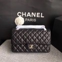 Best Quality Chanel Flap Shoulder Bag Original Deer leather A1112 black silver chain HV00843xb51