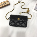 Best Quality Imitation Chanel small flap bag Lambskin & Gold-Tone Metal AS2189 black HV08882dK58