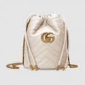 Best Quality Imitation Gucci GG Marmont mini bucket bag 575163 White HV05232dK58