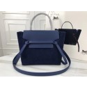 Best Replica Celine mini Belt Bag Suede Leather A98310 Dark blue HV11837zU69