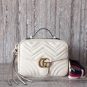 Best Replica Gucci Marmont original calfskin small shoulder bag 498100 white HV11040bj75