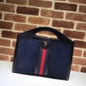 Best Replica Gucci original suede leather tote bag 512957 dark blue HV00887zU69