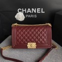 Boy Chanel Flap Bag Original Caviar Leather 67086 red Gold Buckle HV03935xa43