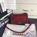 Boy Chanel Flap Bag Original Sheepskin Leather C67086 red HV01830dE28