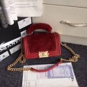 BOY CHANEL Flap Bag with Handle Orylag Calfskin & Gold-Tone Metal A94805 red HV05649lk46