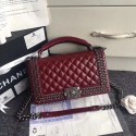 Boy Chanel Flap Shoulder Bag Sheepskin Leather A67086B Red HV04595RX32