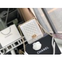 Boy chanel handbag Sheepskin & Gold-Tone Metal AS0130 white HV05527AM45