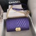 Boy chanel handbag V67086 purple HV04228hk64