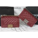 Boy Chanel mini Flap Bag Original Cannage Pattern A67085 Burgundy HV02176Ym74