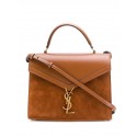 CASSANDRA MEDIUM TOP HANDLE BAG IN SMOOTH LEATHER AND SUEDE Y578001 brwon HV00738Yv36