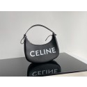Celine AVA BAG IN TRIOMPHE CANVAS AND CALFSKIN 193952 black HV03162ta99