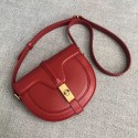 CELINE SMALL BESACE 16 BAG IN SATINATED CALFSKIN CROSS BODY 188013 RED HV05434Sy67