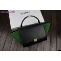 Celine Trapeze Bag Original Leather 3342-1 black&green HV00944ki86