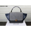 Celine Trapeze Bag Original Leather 3342-1 gray&black&dark blue HV03984UM91