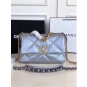 Chanel 19 flap bag AS1160 silver HV10457cP15