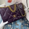 Chanel 19 flap bag AS1162 deep purple HV03971UF26