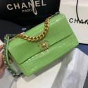 CHANEL 19 Flap Bag Crocodile Leather AS1160 green HV04280OG45