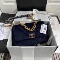 Chanel 19 flap bag velvet AS1161 Royal Blue HV00745DV39