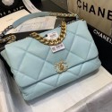 chanel 19 large flap bag AS1161 sky blue HV01807hI90