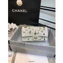 Chanel 2.55 handbag Aged Calfskin, Charms & Gold-Tone Metal A37586 creamy-white HV05191jf20