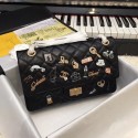 Chanel 2.55 Handbag Aged Calfskin Charms & Gold-Tone Metal B37586 Black HV07883EB28