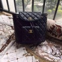 Chanel Backpack Sheepskin Original Leather A9036 Black HV00610Cw85