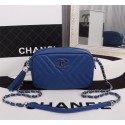 Chanel Calfskin Camera Case bag A57617 blue HV08319lu18
