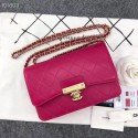 Chanel Calfskin & Gold-Tone Metal wallet on chain bag A81419 rose HV00599nB26