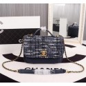 Chanel Calfskin Leather tote Bag 85583 blue HV02340rd58